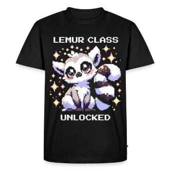 Classe de lémurien débloquée | RPG, Mise à niveau - T-shirt Premium bio Homme - noir - Devant - Nico (187cm)