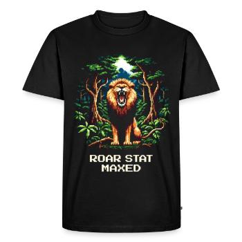 Valeur de rugissement au maximum | Leo Force Nature sauvage - T-shirt Premium bio Homme - noir - Devant - Nico (187cm)