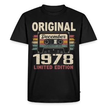 Cadeau D'anniversaire Décembre 1978 - T-shirt Premium bio Homme - noir - Devant - Nico (187cm)