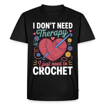 Du crochet de cœur de fil au lieu de la thérapie - T-shirt Premium bio Homme - noir - Devant - Nico (187cm)