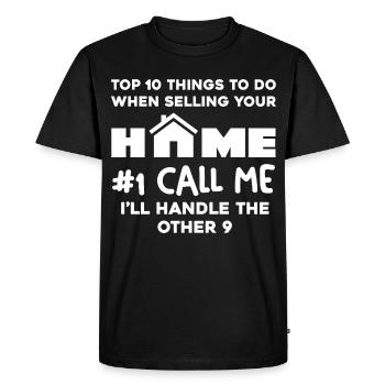 Les 10 meilleurs dictons sur la vente d’une maison - T-shirt Premium bio Homme - noir - Devant - Nico (187cm)