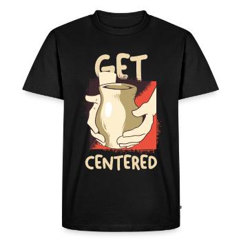 Get Centered Coffee Moment - Men's Premium Organic T-Shirt - black - Front - Nico (187cm)