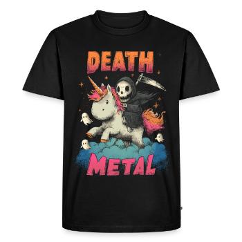 Licorne Métal - T-shirt Premium bio Homme - noir - Devant - Nico (187cm)