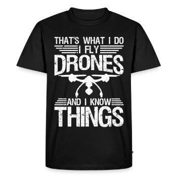Funny Drone For Men Women Drone Pilot Flying - Men's Premium Organic T-Shirt - black - Front - Nico (187cm)