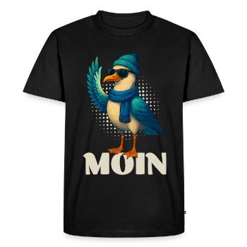Mouette fraîche - Moin - T-shirt Premium bio Homme - noir - Devant - Nico (187cm)