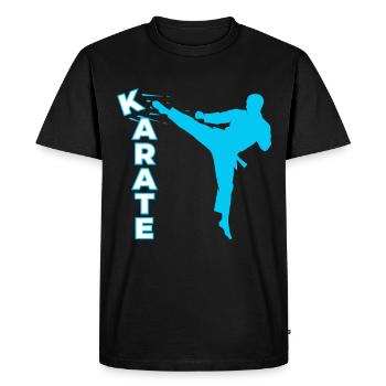 Karaté, Karaté Combattant, Arts martiaux, Karaté Kick - T-shirt Premium bio Homme - noir - Devant - Nico (187cm)