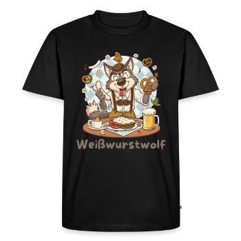 Weißwurst grinder Kochheld Bavarian - Men's Premium Organic T-Shirt - black - Front - Nico (187cm)