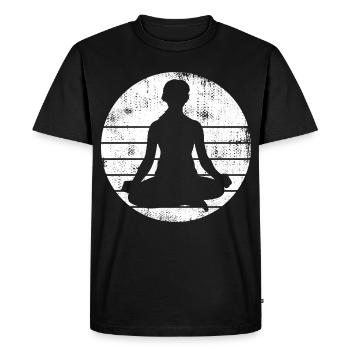 Croquis de yogi - T-shirt Premium bio Homme - noir - Devant - Nico (187cm)