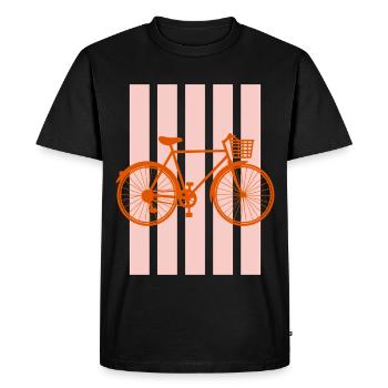 Bicycle Cyclist City Bike with Basket - Men's Premium Organic T-Shirt - black - Front - Nico (187cm)