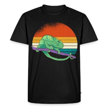 Caméléon du coucher de soleil - T-shirt Premium bio Homme - noir - Devant - Nico (187cm)