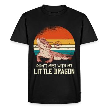 Little Dragon Sticker Doesn't Bother Me - Men's Premium Organic T-Shirt - black - Front - Nico (187cm)