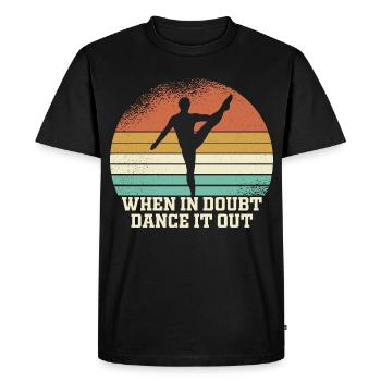 Danse du doute Rétro Coucher de soleil - T-shirt Premium bio Homme - noir - Devant - Nico (187cm)