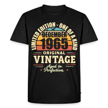 fête d anniversaire décembre 1965 - december 1965 - T-shirt Premium bio Homme - noir - Devant - Nico (187cm)