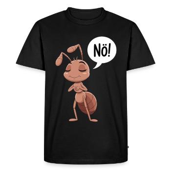 No! Funny Ant Illustration - Men's Premium Organic T-Shirt - black - Front - Nico (187cm)