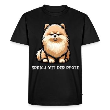 Talk to your paw Pomeranian Pomeranian Pomeranian Pomeranian Spitz - Men's Premium Organic T-Shirt - black - Front - Nico (187cm)