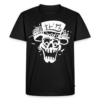 Squelette avec style de ligne de cylindre - T-shirt Premium bio Homme - noir - Devant - Nico (187cm)