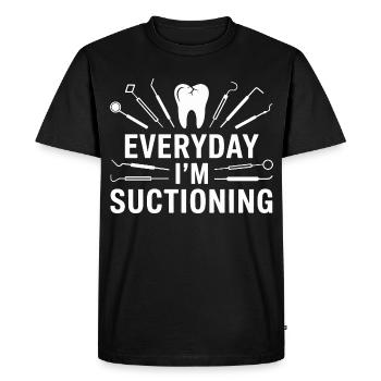 Dentiste Succion quotidienne - T-shirt Premium bio Homme - noir - Devant - Nico (187cm)