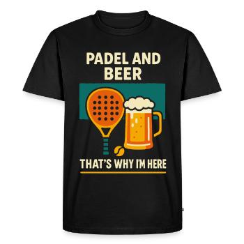 Padel And Beer That's Why I'm Here Fun - Men's Premium Organic T-Shirt - black - Front - Nico (187cm)