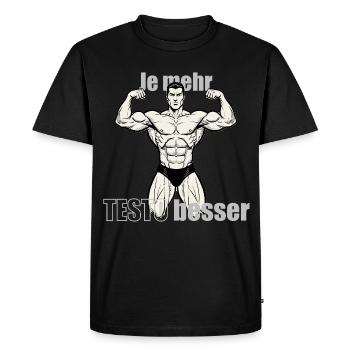 Muscle Hero Power Pose Conception d’impression - T-shirt Premium bio Homme - noir - Devant - Nico (187cm)