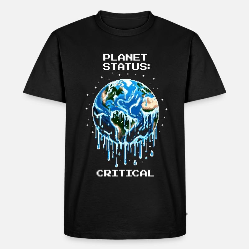 Planet-Status: Kritisch | Klimawandel, Erde - Männer Premium Bio T-Shirt - Schwarz