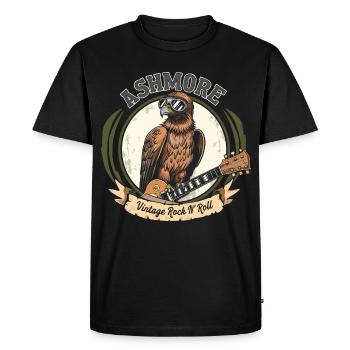 Vintage Skirt Eagle with Guitar - Men's Premium Organic T-Shirt - black - Front - Nico (187cm)