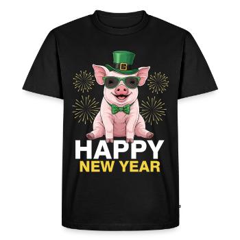 Bonne Année - T-shirt Premium bio Homme - noir - Devant - Nico (187cm)