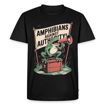 Amphibians Against Authority Portland - Men's Premium Organic T-Shirt - black - Front - Nico (187cm)