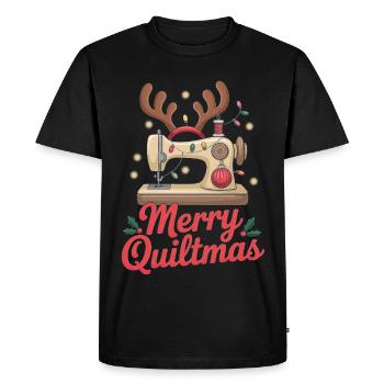 Merry Quiltmas Couture festive Père Noël Noël - T-shirt Premium bio Homme - noir - Devant - Nico (187cm)