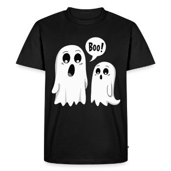 Halloween Mignon Boo Fantômes - T-shirt Premium bio Homme - noir - Devant - Nico (187cm)