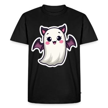 Halloween Bat Ghost - Men's Premium Organic T-Shirt - black - Front - Nico (187cm)