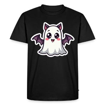 Halloween Bat Ghost - Men's Premium Organic T-Shirt - black - Front - Nico (187cm)