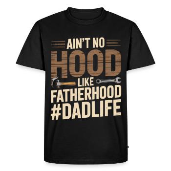 Il n’y a pas de capuche comme la paternité – Chemise de papa - T-shirt Premium bio Homme - noir - Devant - Nico (187cm)