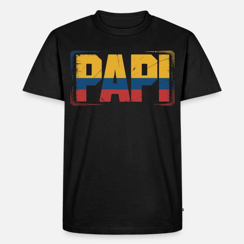  Papi Kolumbien Flagge – Geschenk für - Männer Premium Bio T-Shirt - Schwarz