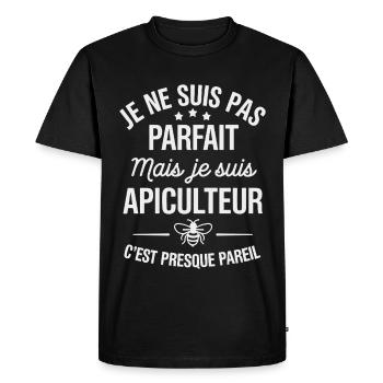 I'm not perfect but I'm a beekeeper - Men's Premium Organic T-Shirt - black - Front - Nico (187cm)