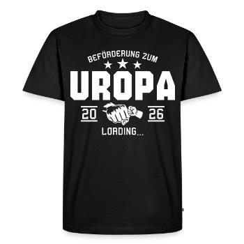 Pregnancy announcement of expectant great-grandpa 2026 - Men's Premium Organic T-Shirt - black - Front - Nico (187cm)