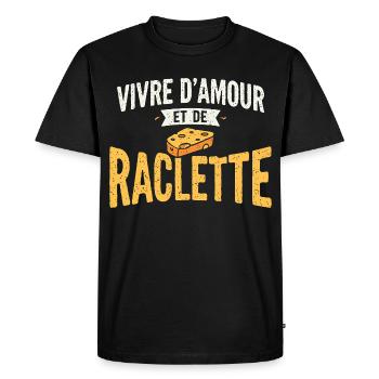 Raclette Cheese Gift Humour Winter Savoie - Men's Premium Organic T-Shirt - black - Front - Nico (187cm)