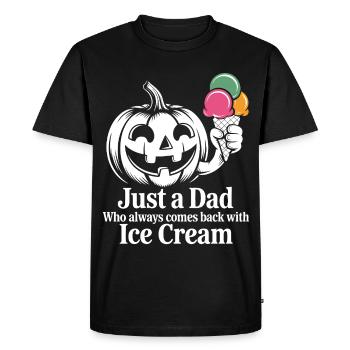 Vater mit Eiscreme Spruch - Men's Premium Organic T-Shirt - black - Front - Nico (187cm)