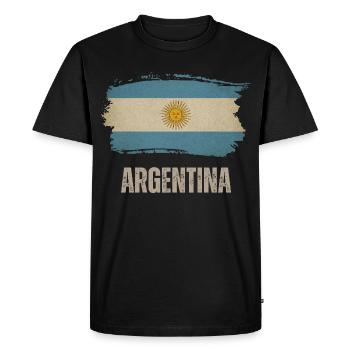Vintage Argentine, Drapeau de l’Argentine - T-shirt Premium bio Homme - noir - Devant - Nico (187cm)