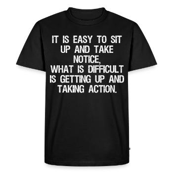 Il est facile de s’asseoir et de remarquer ce qui est - T-shirt Premium bio Homme - noir - Devant - Nico (187cm)