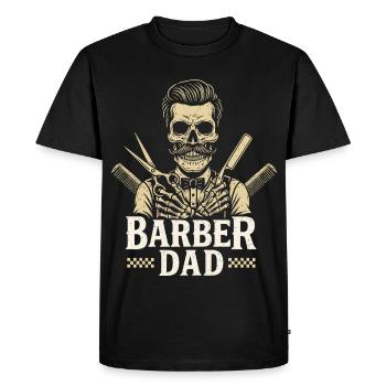 Father Barber Dad Barber Hairdresser - Men's Premium Organic T-Shirt - black - Front - Nico (187cm)