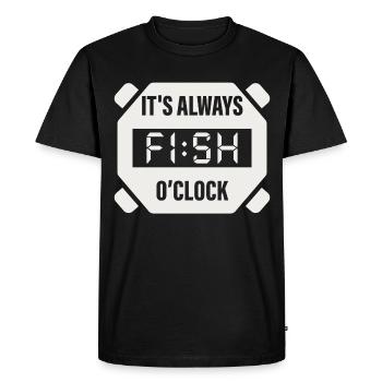 It's Always Fish O'Clock Fishing Design - Men's Premium Organic T-Shirt - black - Front - Nico (187cm)