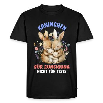 Bien-être animal LAPINS POUR L’ADDICTION PAS POUR LES TESTS - T-shirt Premium bio Homme - noir - Devant - Nico (187cm)