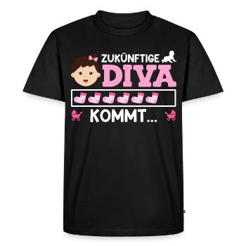 Soon Mom FUTURE DIVA IS COMING Funny - Men's Premium Organic T-Shirt - black - Front - Nico (187cm)