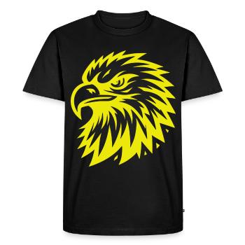 Golden Eagle Head – Majestic Eagle Design - Men's Premium Organic T-Shirt - black - Front - Nico (187cm)