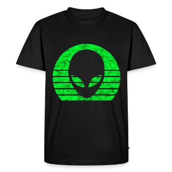 Alien Head Face Alien Retro Vintage - Men's Premium Organic T-Shirt - black - Front - Nico (187cm)