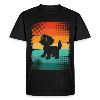 Dog Puppy - Men's Premium Organic T-Shirt - black - Front - Nico (187cm)