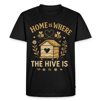 Home Is Where The Hive Is - Beehive - Men's Premium Organic T-Shirt - black - Front - Nico (187cm)