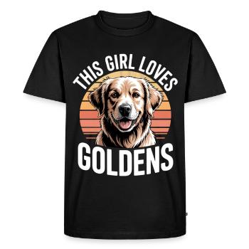 Cette fille aime les dorés - T-shirt Premium bio Homme - noir - Devant - Nico (187cm)