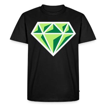 Diamant (pierre précieuse symbole brillant / NEG Gre 3C) - T-shirt Premium bio Homme - noir - Devant - Nico (187cm)