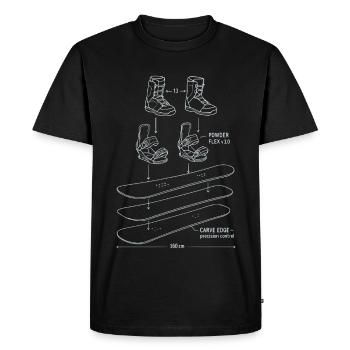 Snowboard Blueprint Technique Design - Men's Premium Organic T-Shirt - black - Front - Nico (187cm)